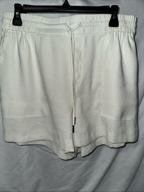 Kersh White Elastic Waist Drawstring Athletic Shorts